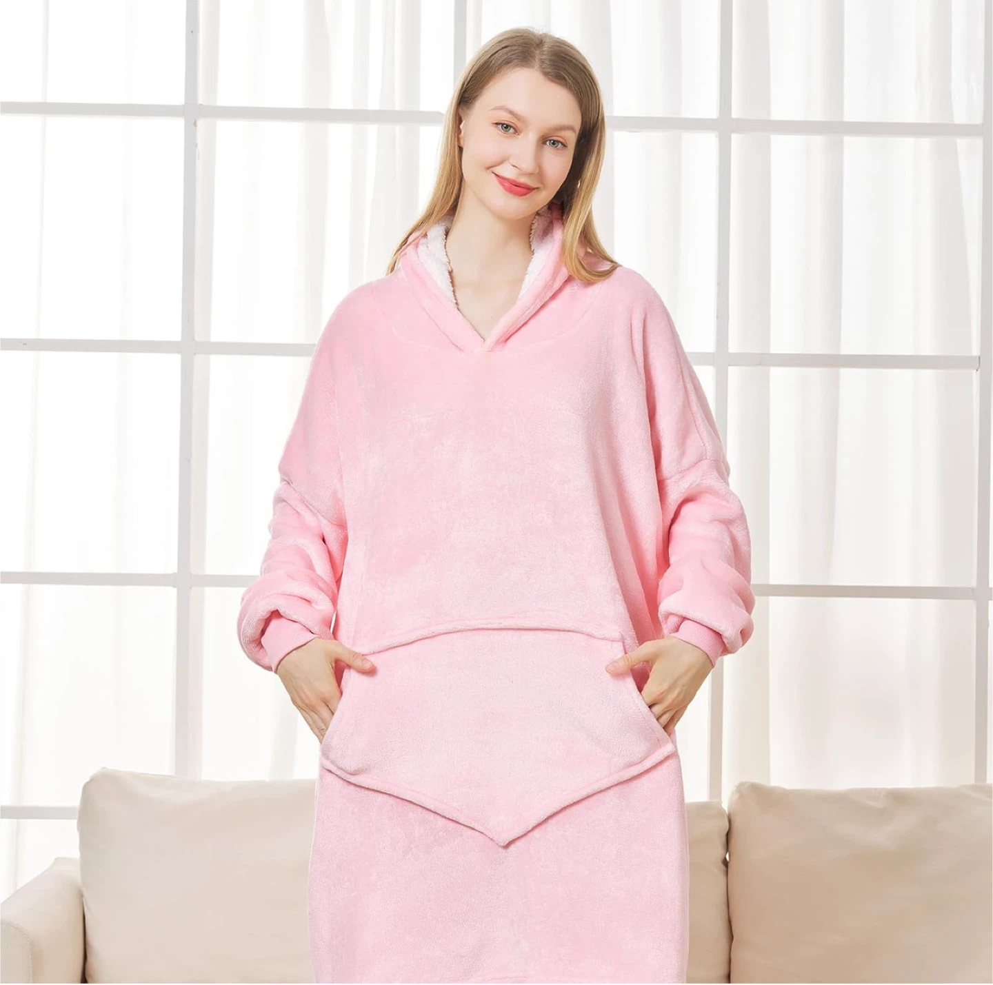 Pink Oversized Wearable Blanket Hoodie - photo 5