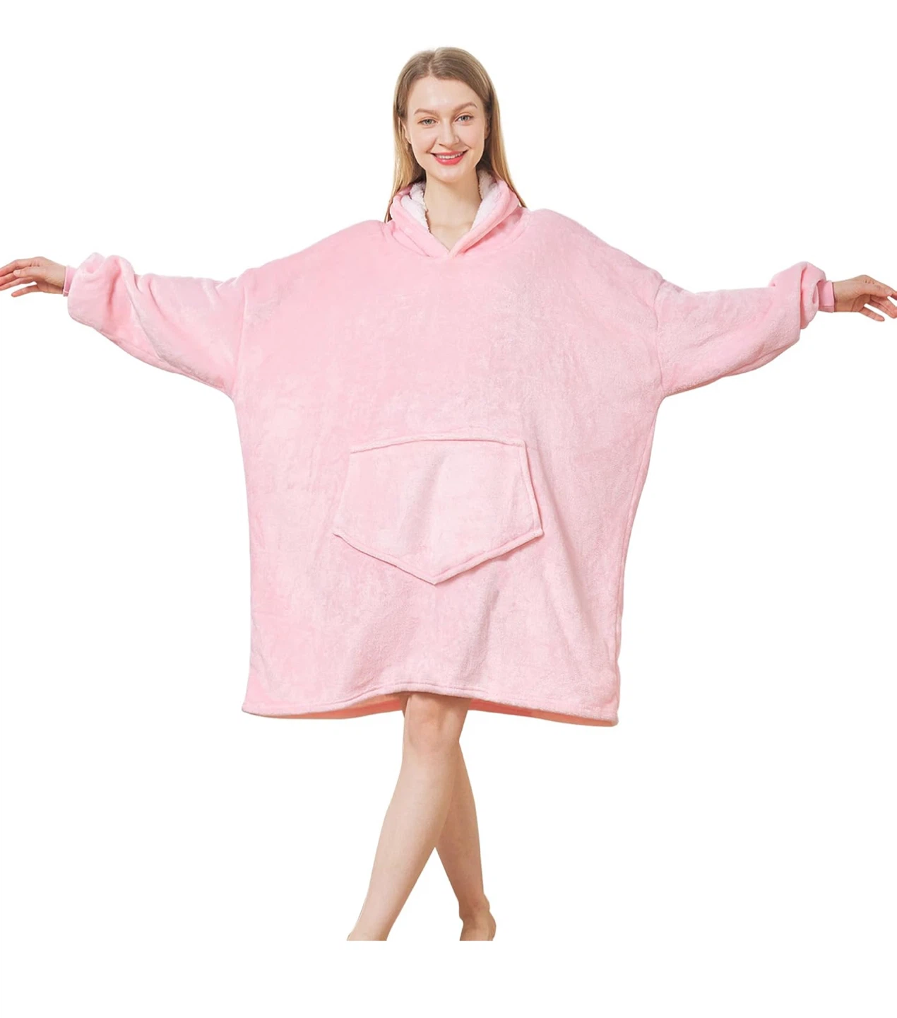 Pink Oversized Wearable Blanket Hoodie