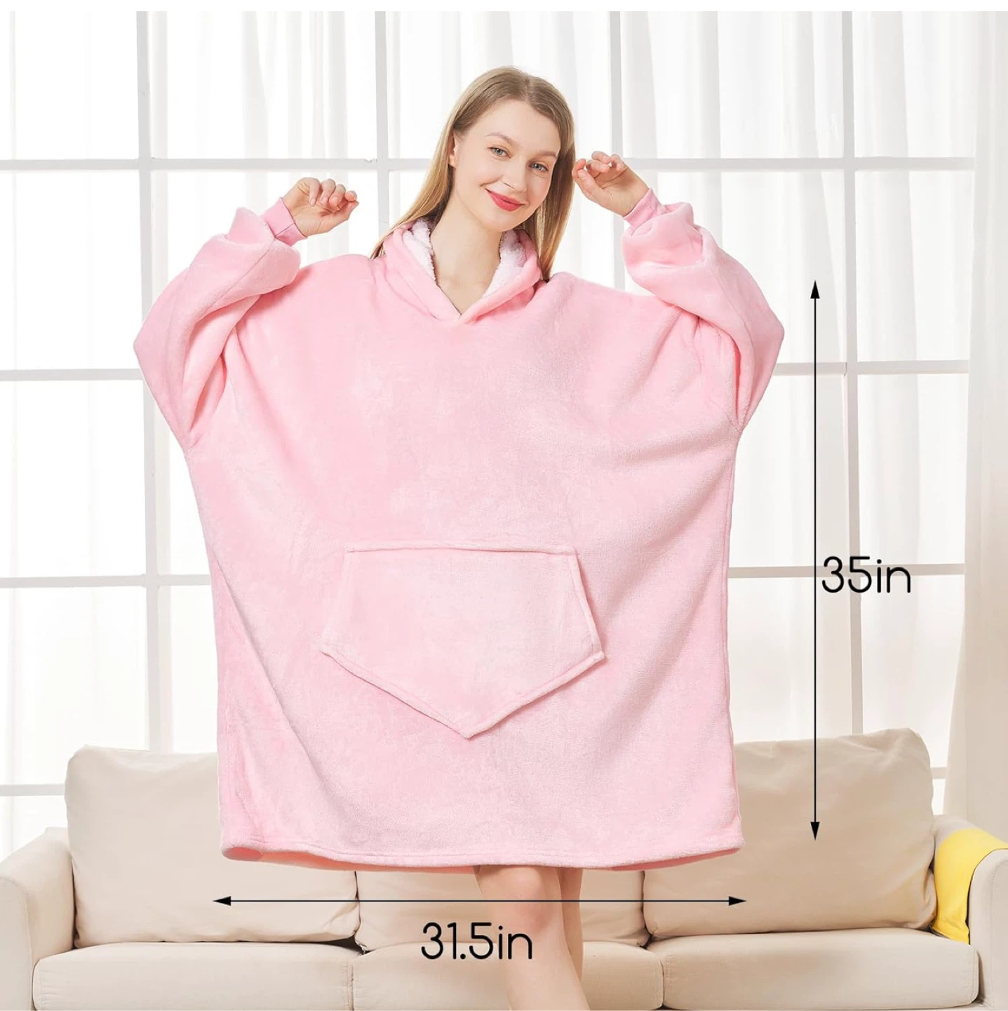 Pink Oversized Wearable Blanket Hoodie - photo 2