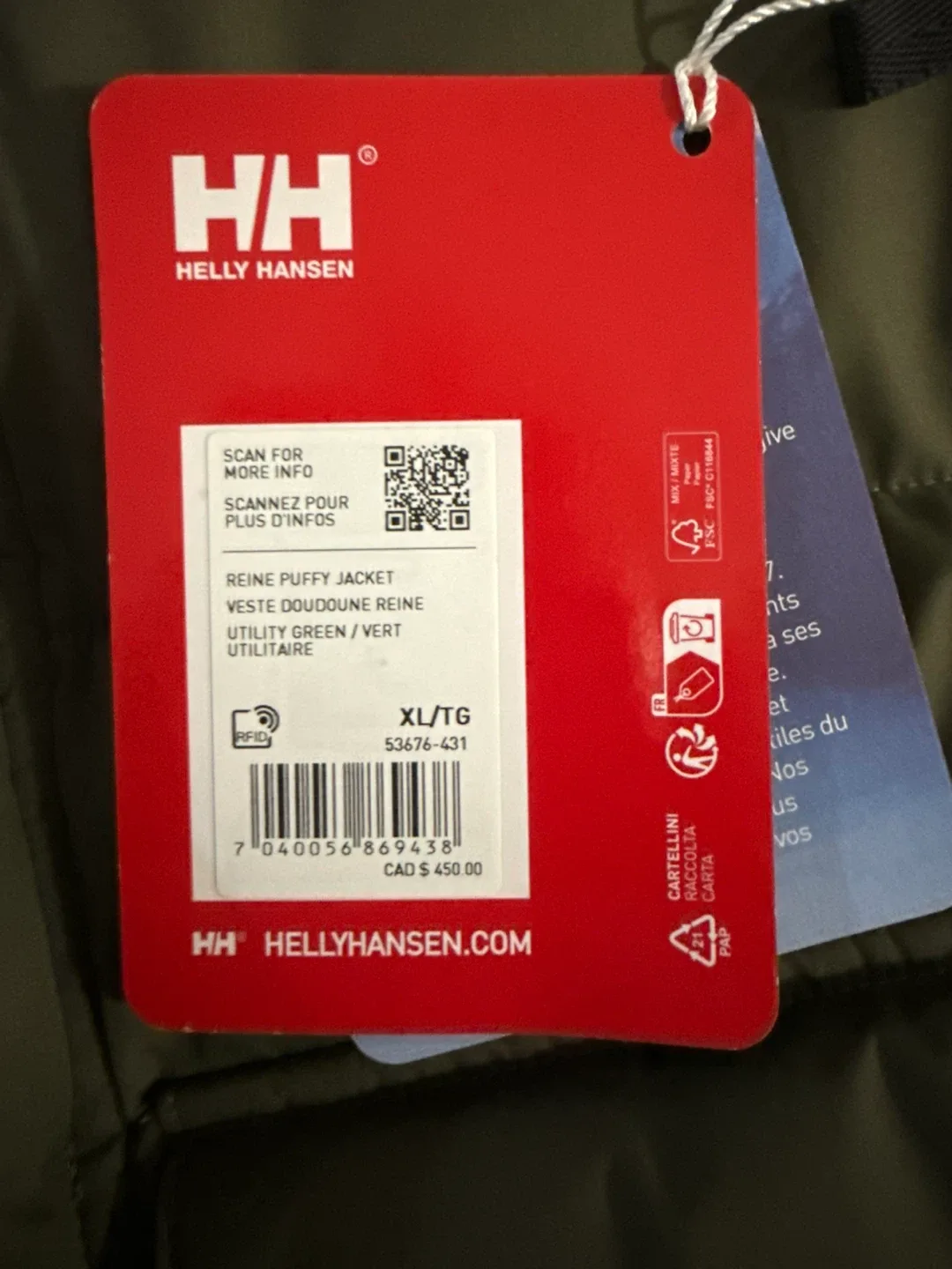 Helly Hansen Reine Puffy Jacket - Utility Green XL/TG image indicator(2)