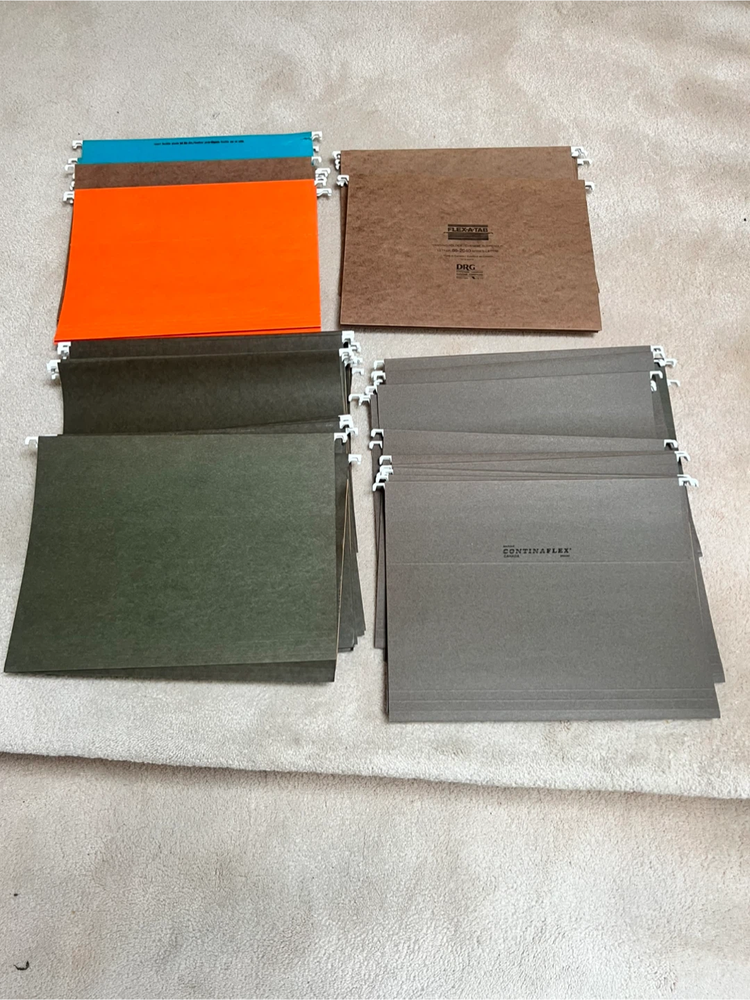 25 Hanging File Folders letter size - Assorted Colours