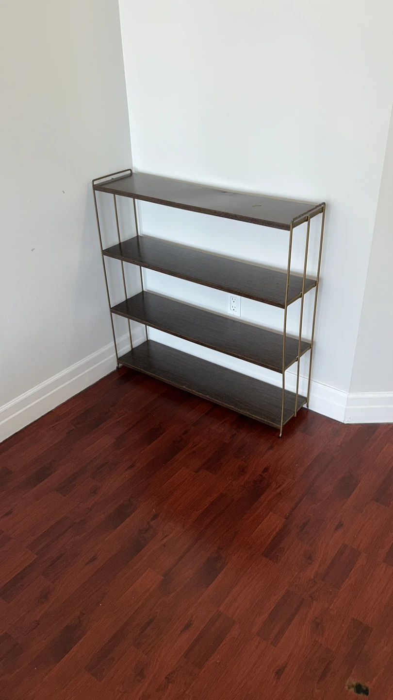 Brown & Gold Metal Shelf / book shelf
