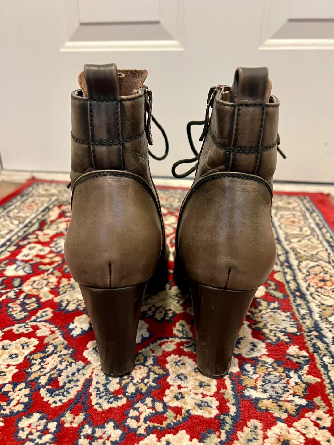 Brown genuine Leather Ankle Boots image indicator(5)