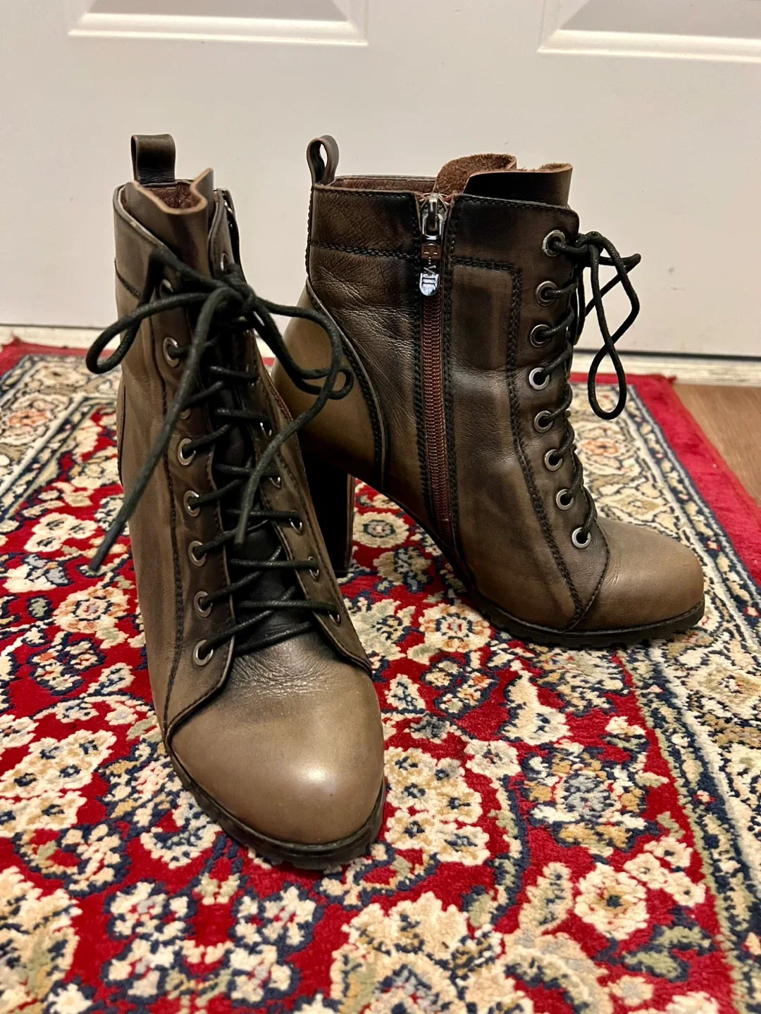 Brown genuine Leather Ankle Boots image indicator(2)