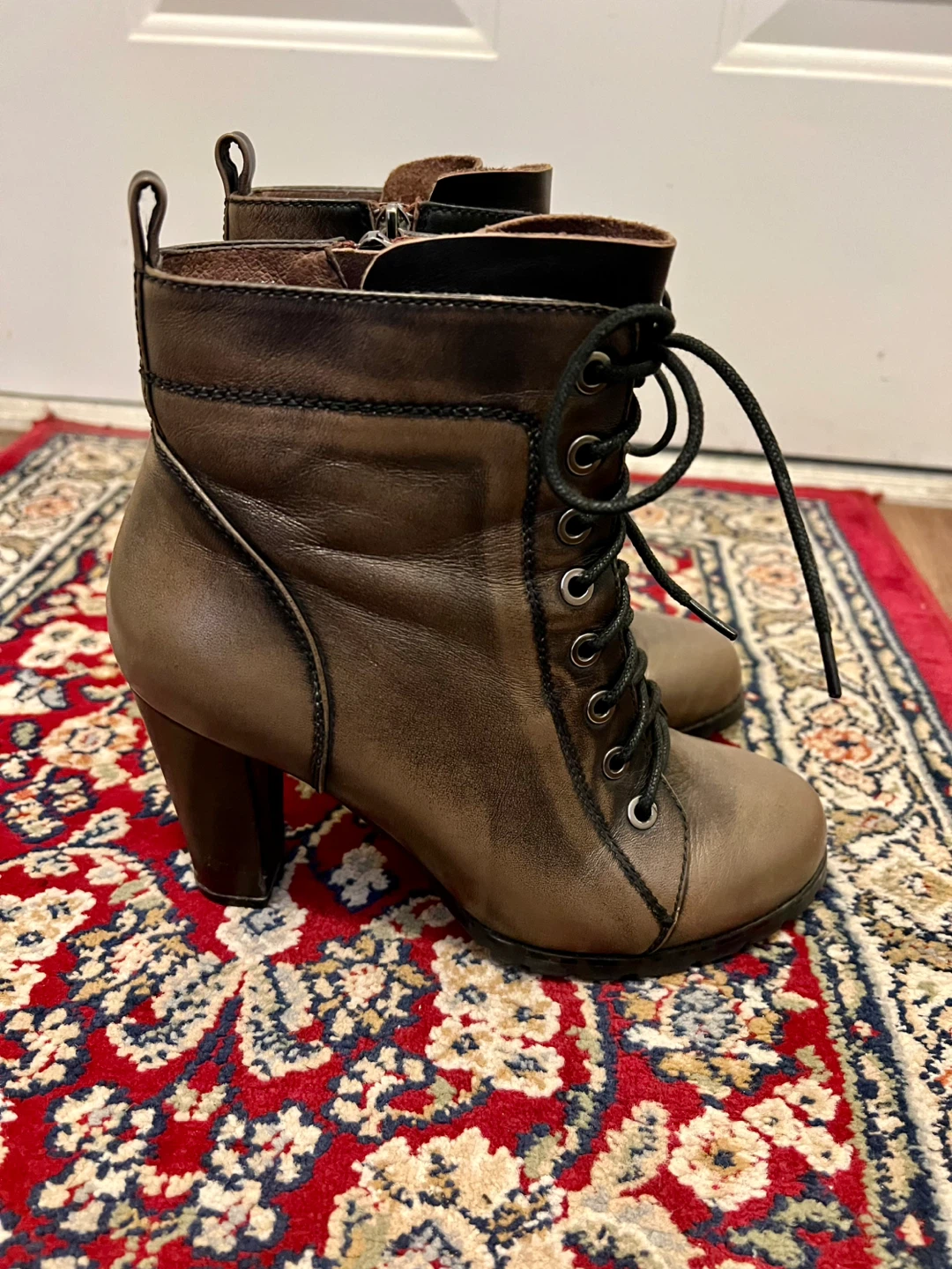 Brown genuine Leather Ankle Boots - photo 4