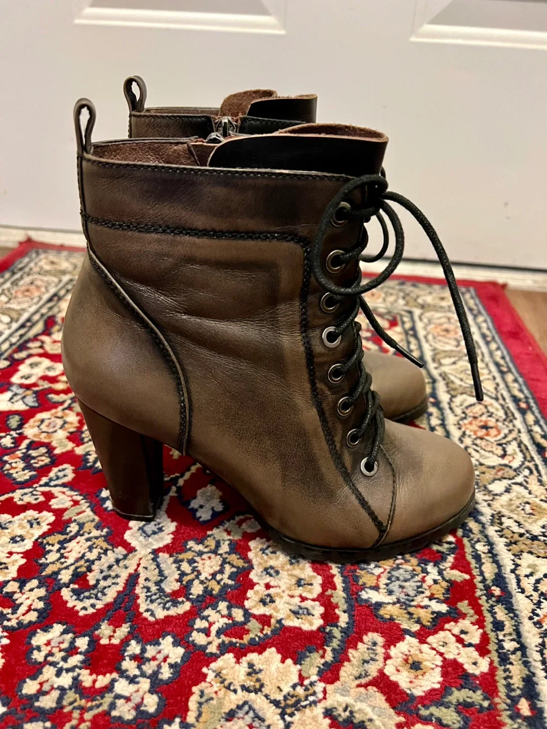 Brown genuine Leather Ankle Boots image indicator(4)