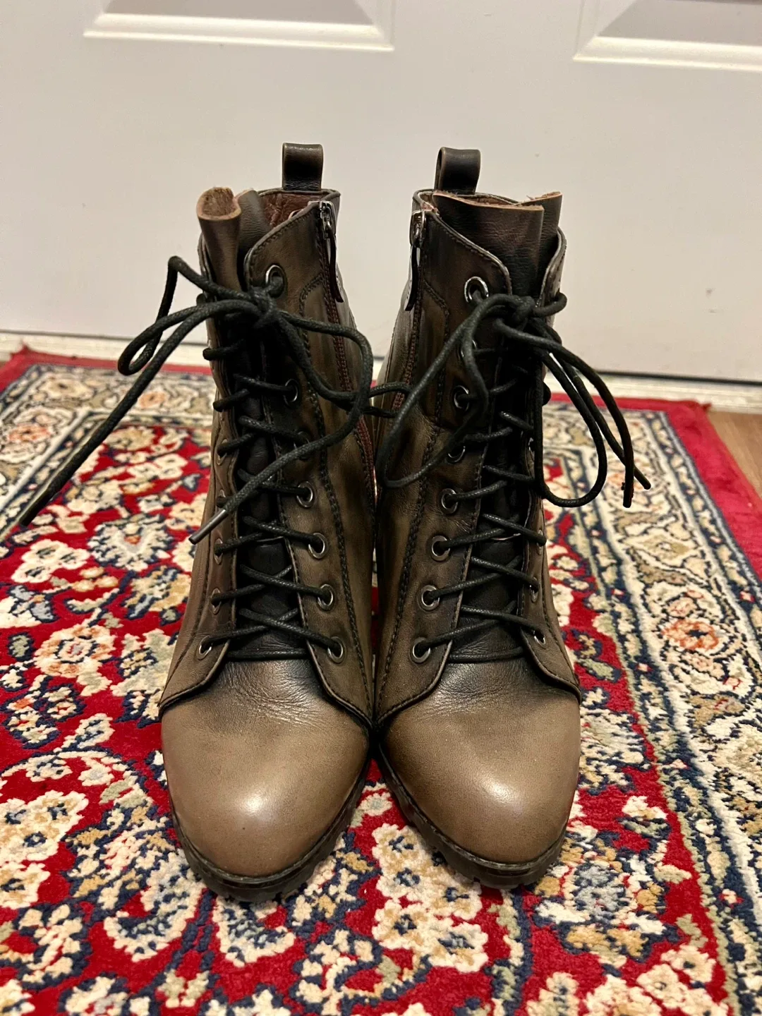 Brown genuine Leather Ankle Boots image indicator(3)