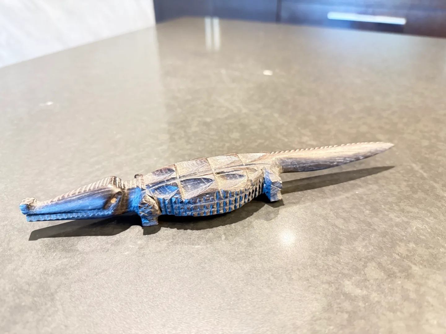 Wooden Crocodile Figurine thumbnail