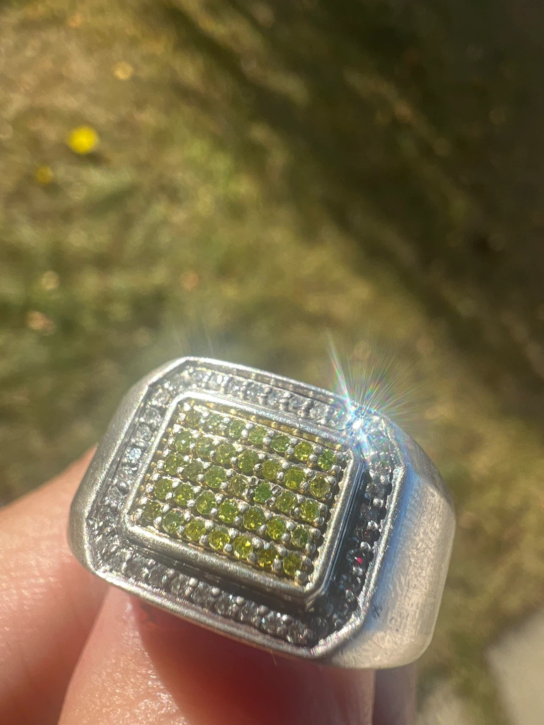 Men's Silver Ring with diamonds - photo 2
