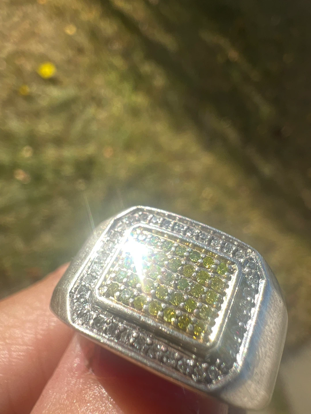 Men's Silver Ring with diamonds - photo 4