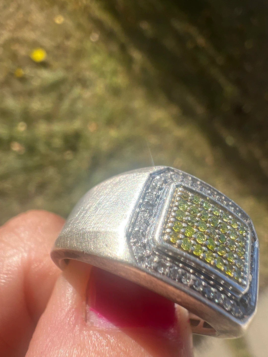 Men's Silver Ring with diamonds - photo 5