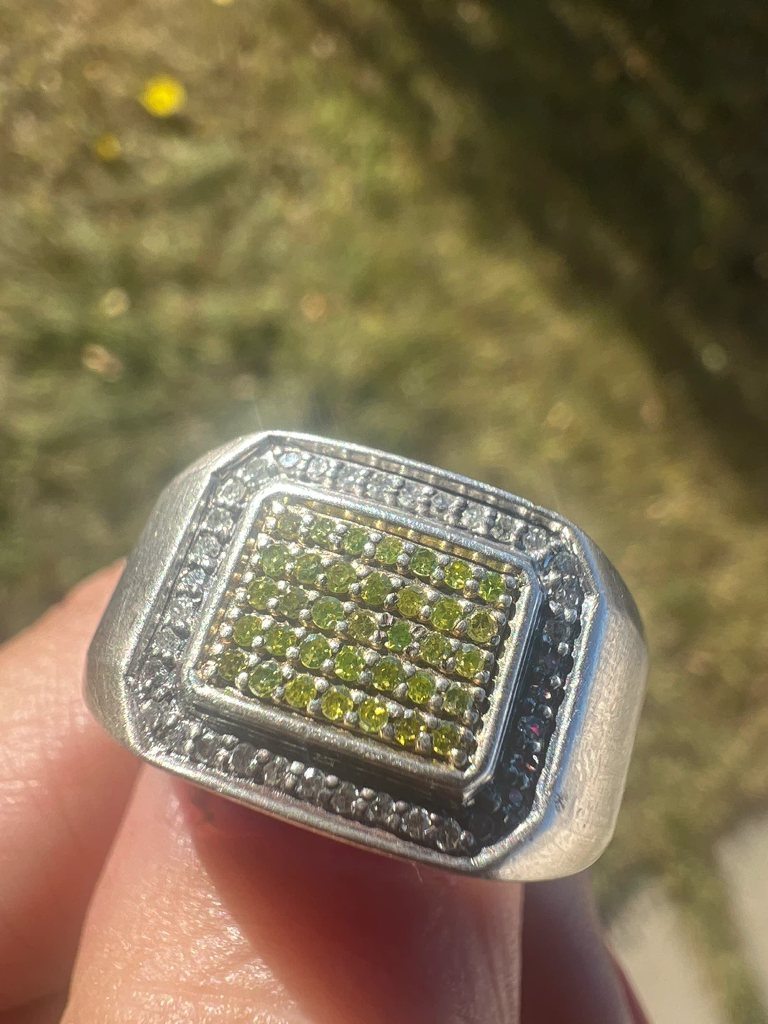 Men's Silver Ring with diamonds
