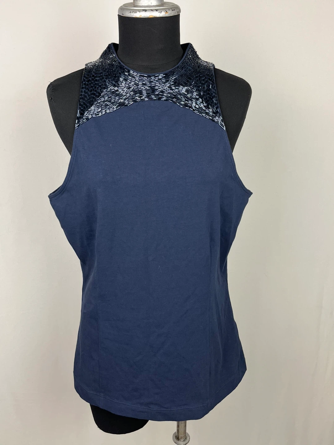 Mexx L Navy Blue Beaded Top