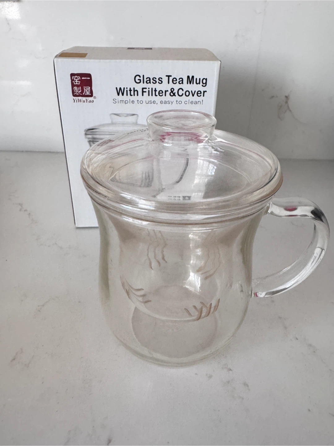 Glass Tea Mug with Filter & Cover - 400ml - photo 4