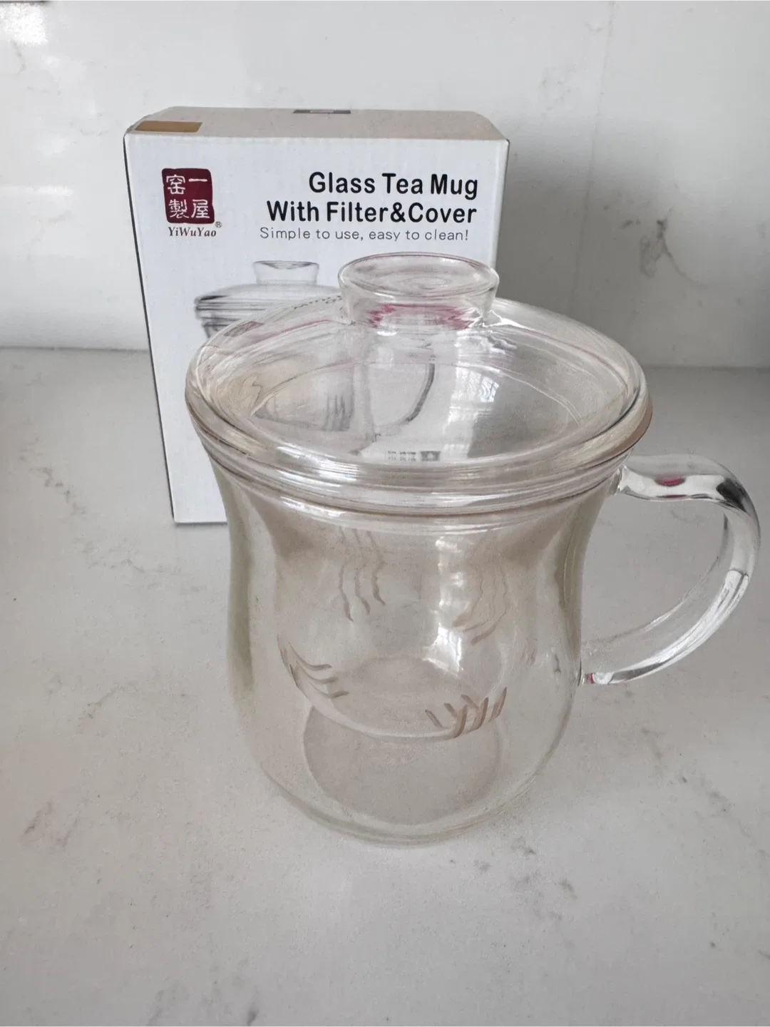 Glass Tea Mug with Filter & Cover - 400ml image indicator(4)
