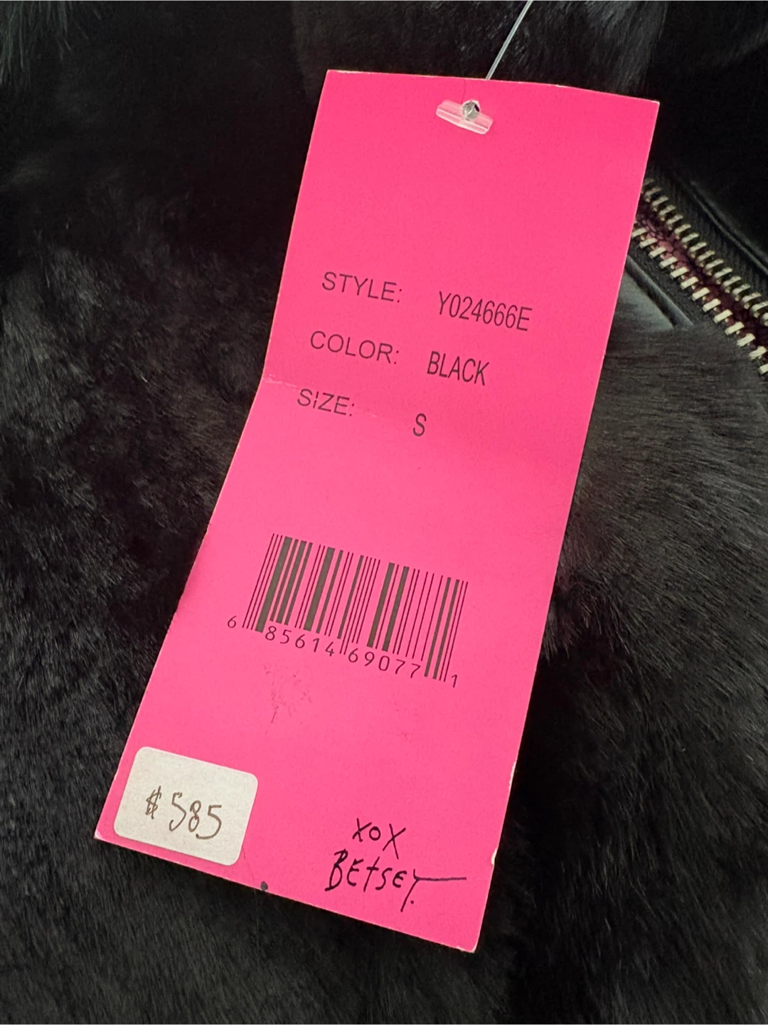 Betsey Johnson Black Faux Fur Coat - Size Small - photo 4