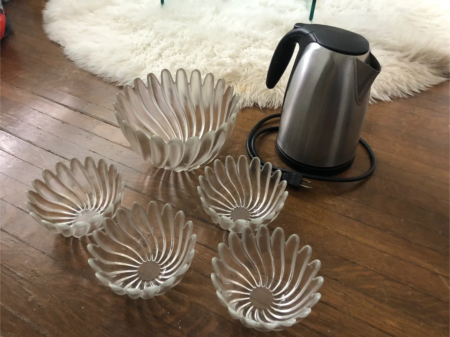 Glass Bowls (5) & Stainless Steel Kettle thumbnail
