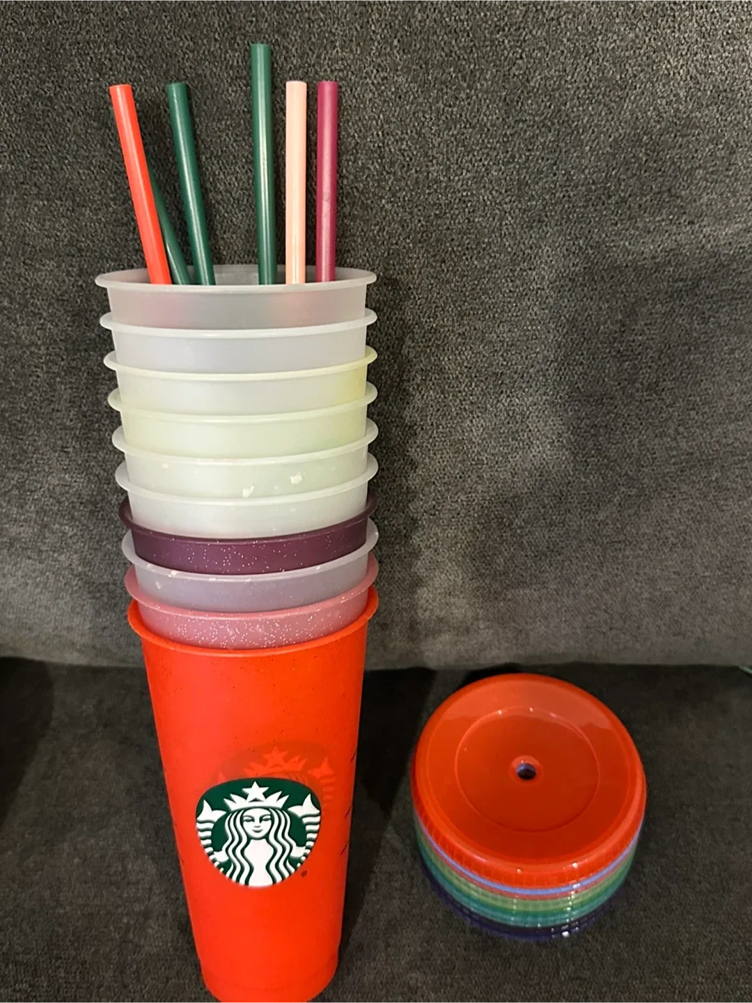 Starbucks Reusable Cold Cups with Lids & Straws