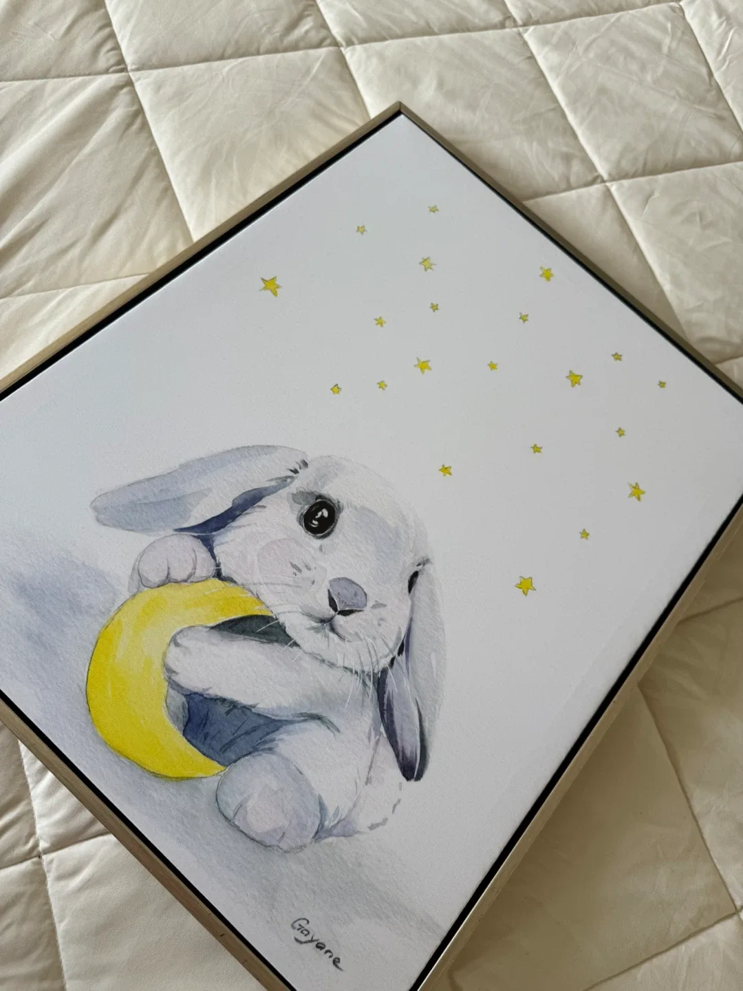 Bunny and Moon Baby Nursery Bunny Picture thumbnail