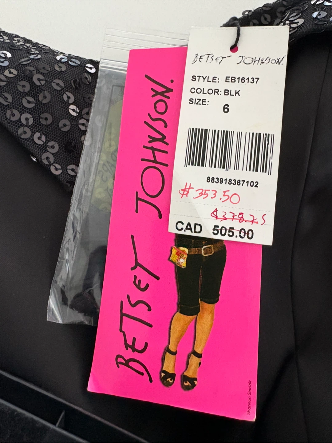 Betsey Johnson Black Sequin Jumpsuit - Size 6 - photo 5