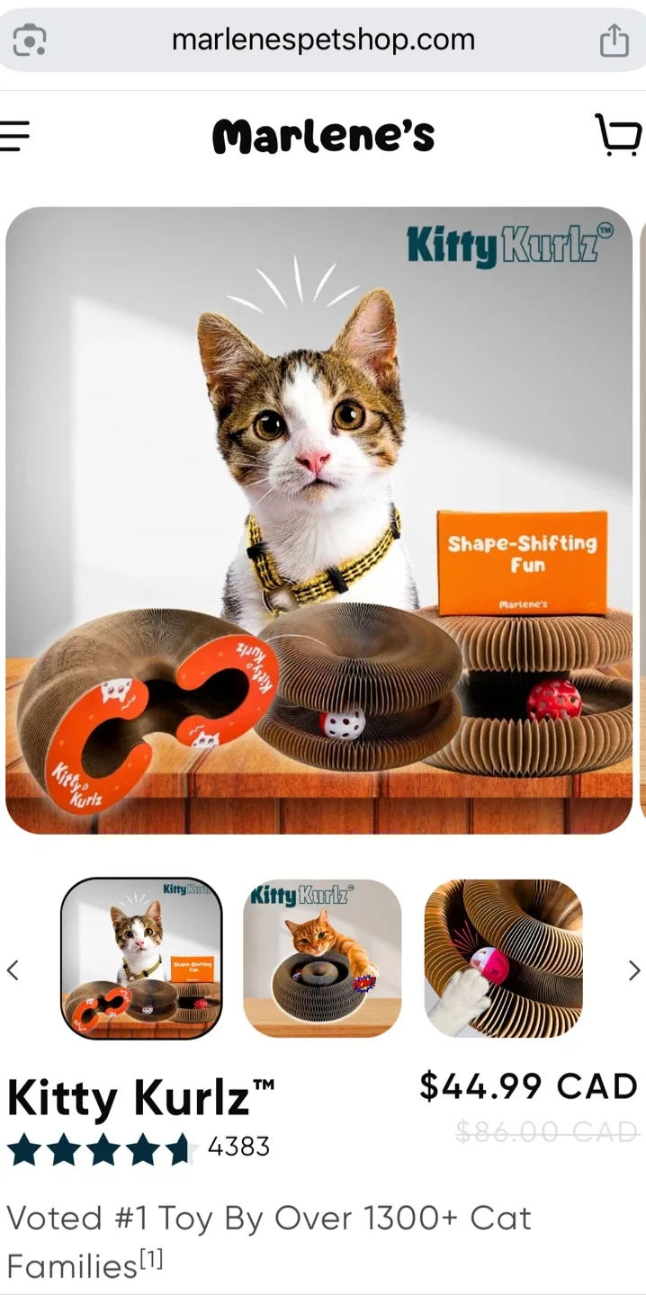 Marlene's Kitty Curlz Cat Toy image indicator(2)