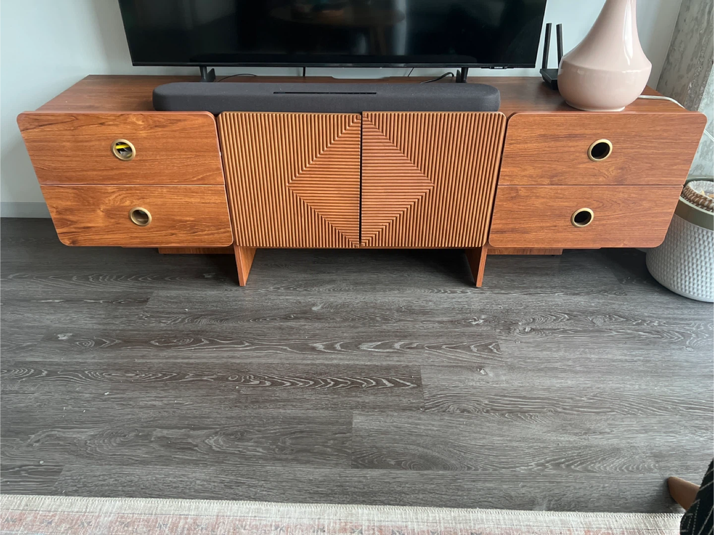 Wooden Media Console Cabinet