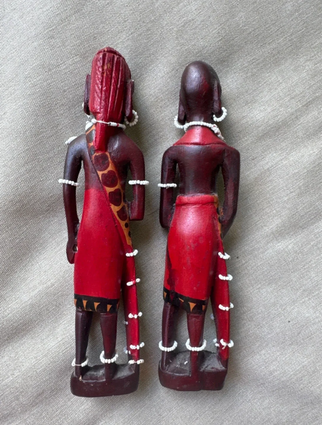 African Tribal Wood Carved Figurines, Set of 2 image indicator(3)