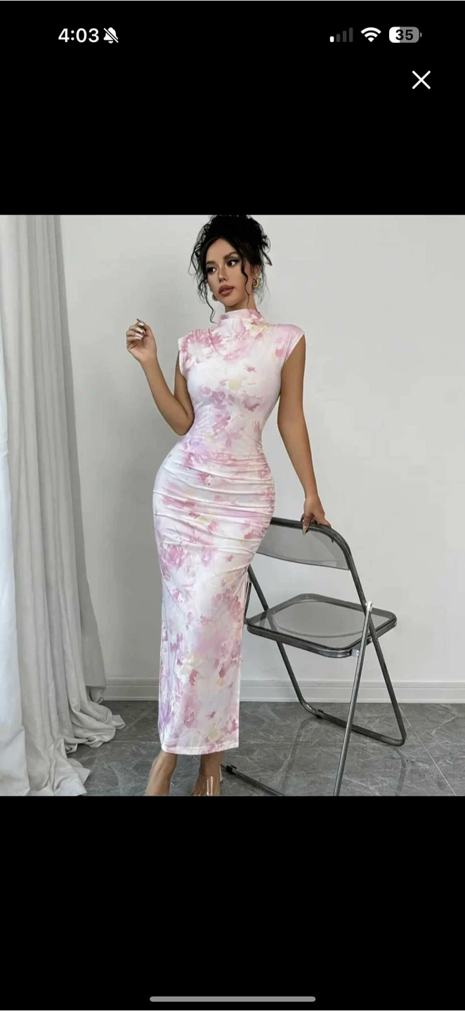 Floral Print Bodycon Midi Dress