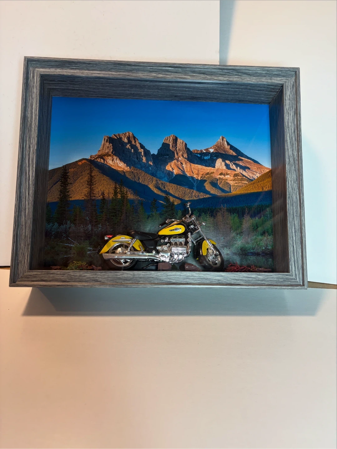 Motorcycle Model in Shadow Box Frame