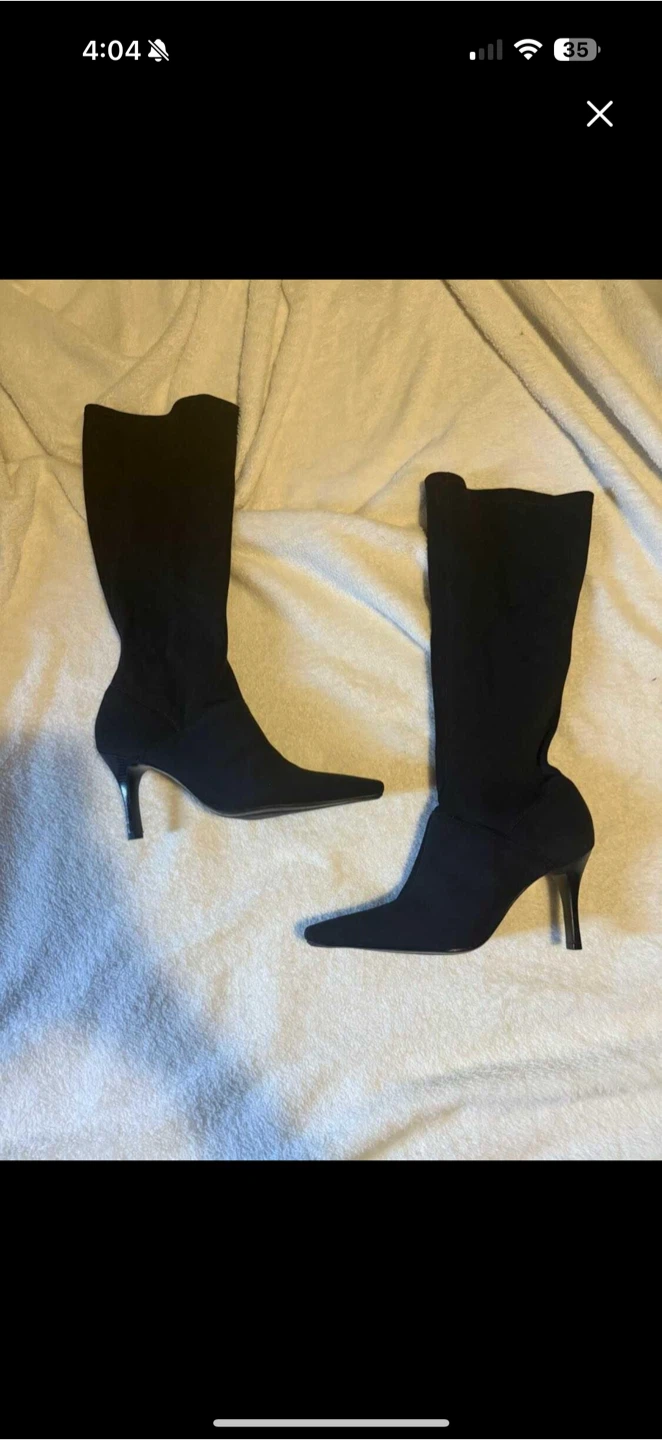 Black Knee High Heel Boots