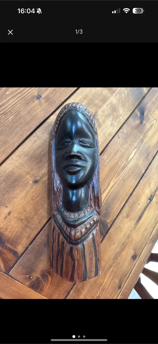 Vintage Hand-Carved Wooden Sculpture image indicator(2)