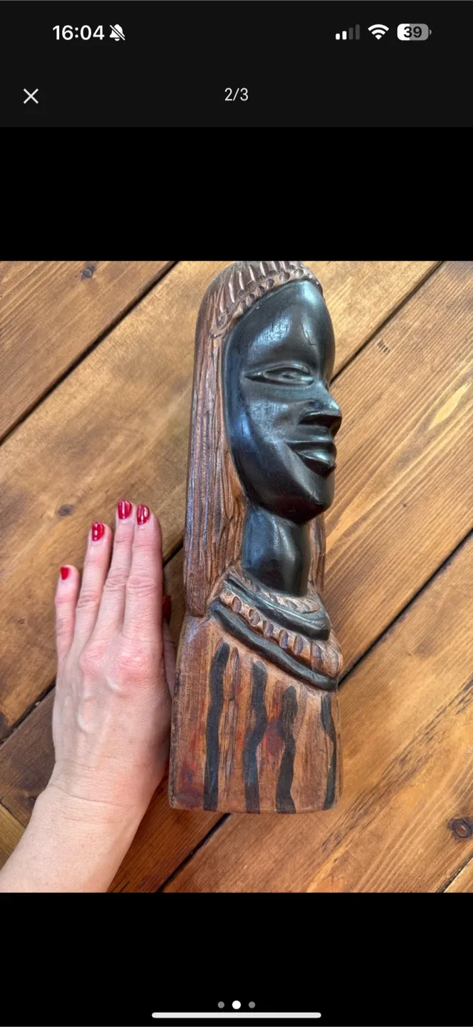 Vintage Hand-Carved Wooden Sculpture image indicator(3)