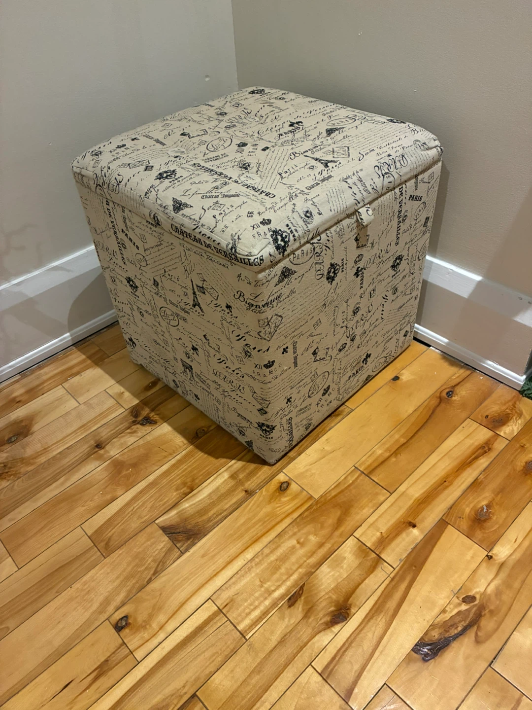 Paris Print Storage Ottoman