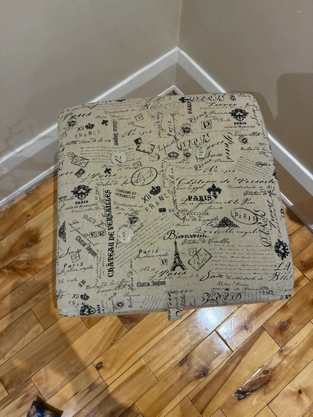 Paris Print Storage Ottoman - photo 4