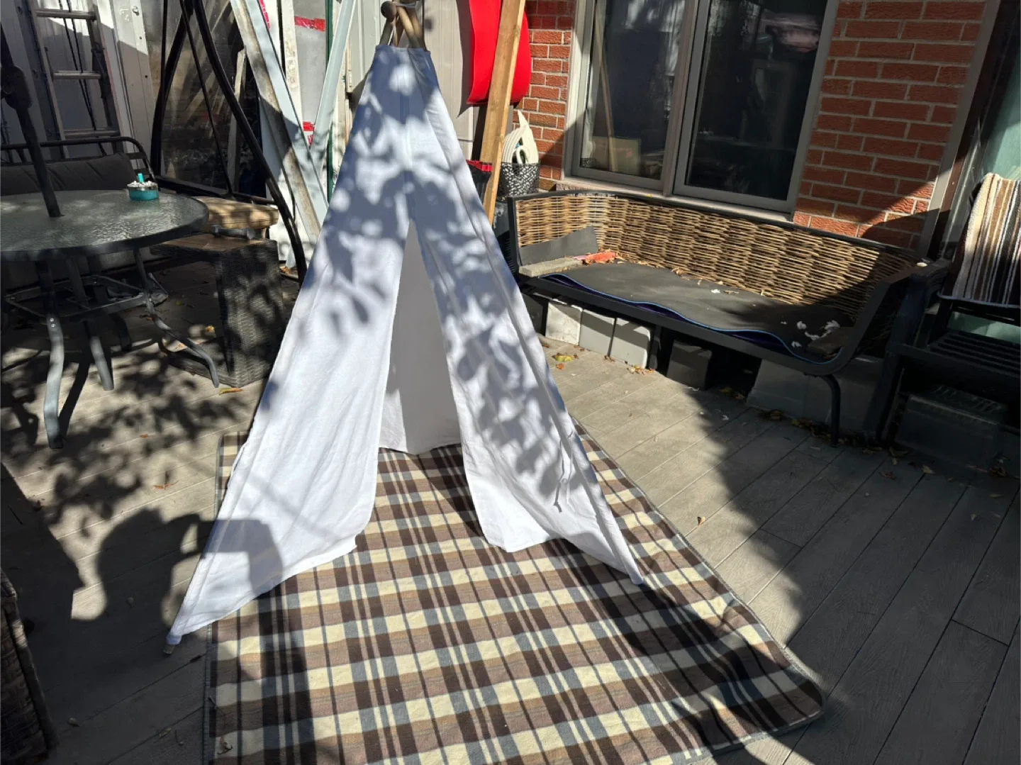 Kids Teepee Tent - White Canvas