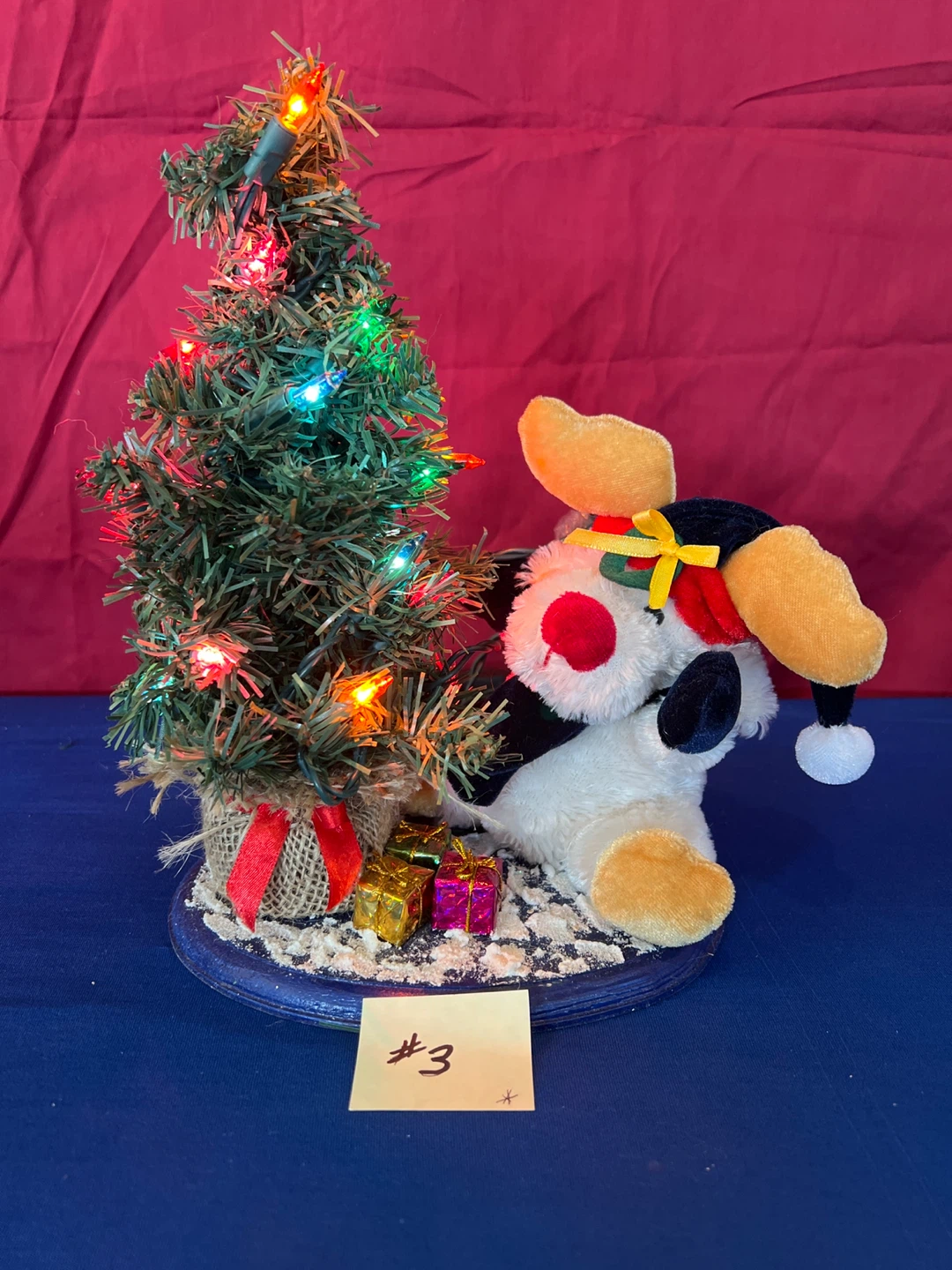 Tabletop Tree Decoration with Plush Puppy