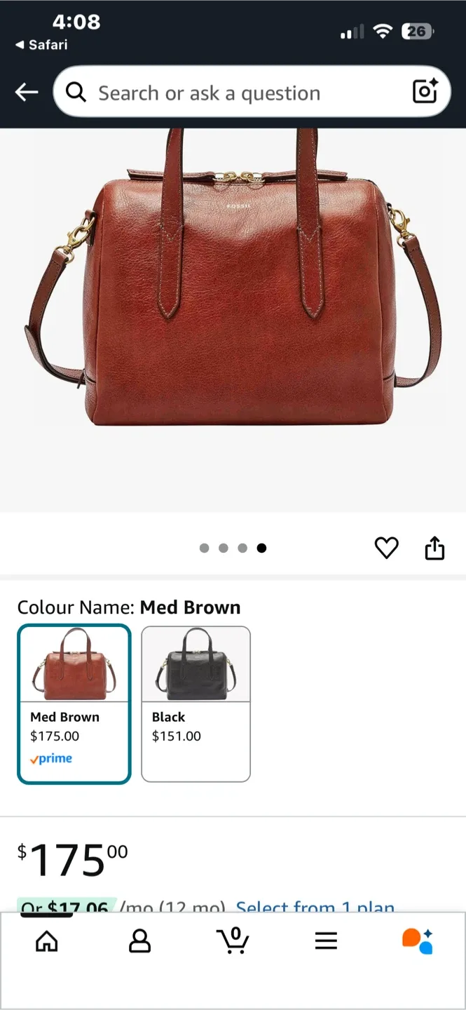 Fossil Brown Leather Satchel image indicator(6)