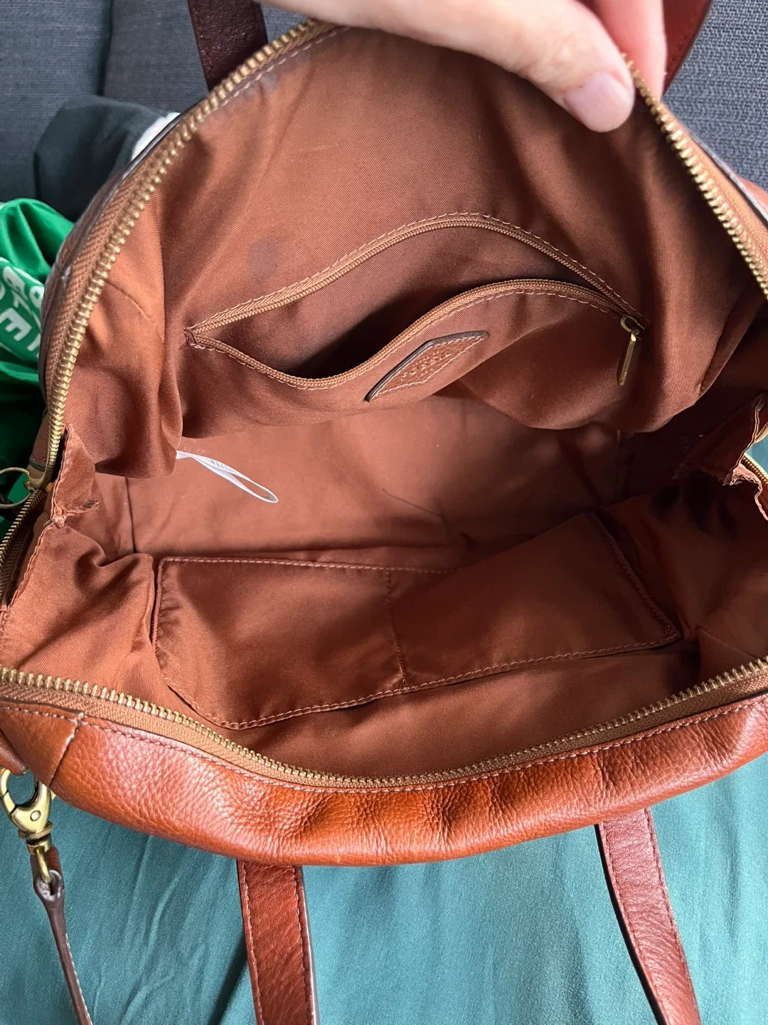 Fossil Brown Leather Satchel image indicator(5)