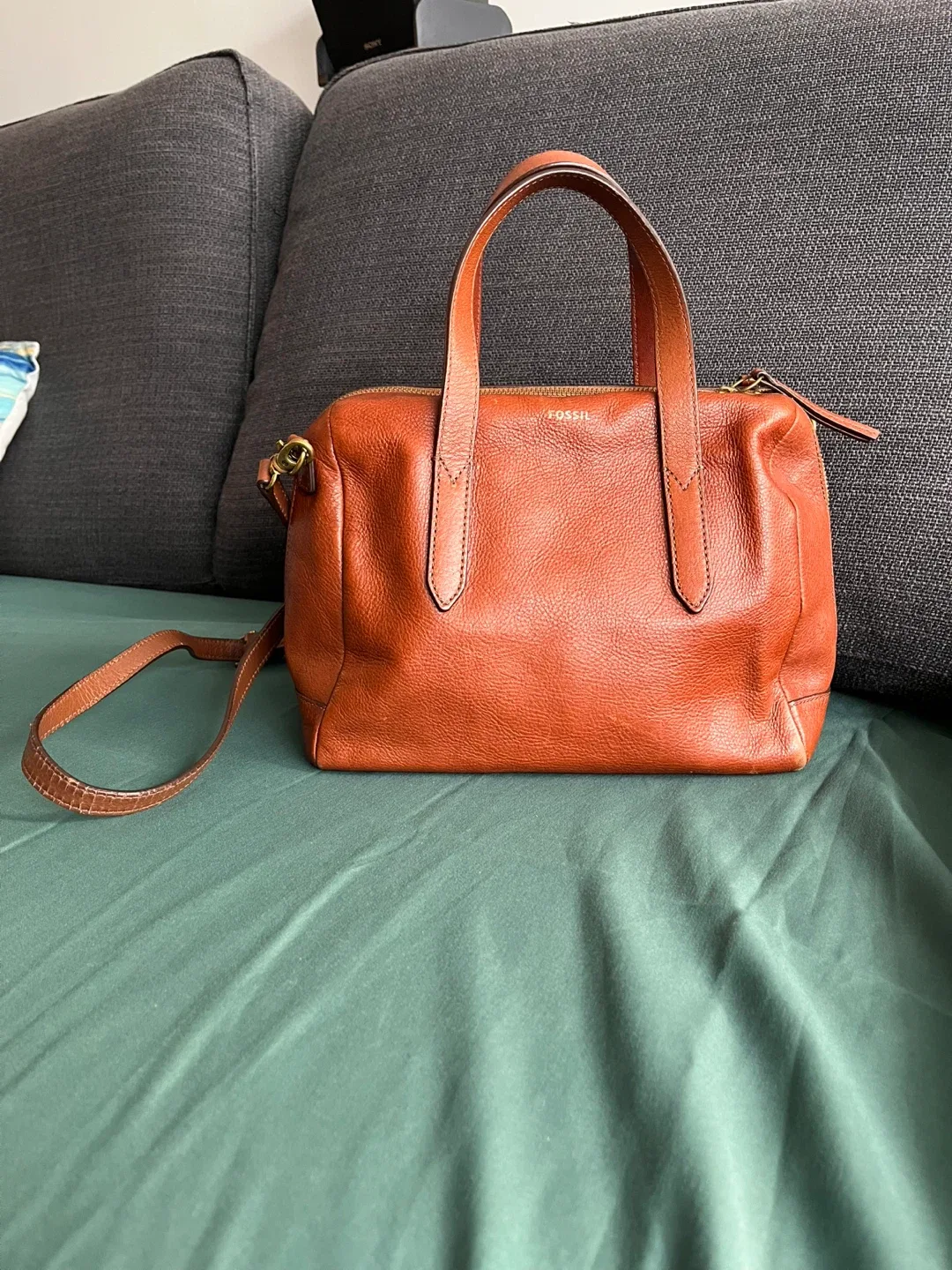 Fossil Brown Leather Satchel thumbnail