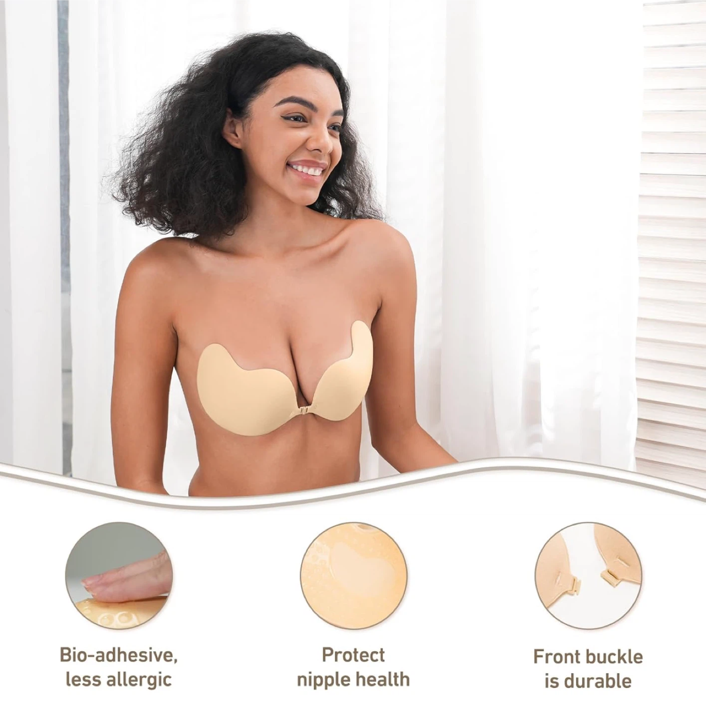 Adhesive Backless Push-Up Bra（b cup） - photo 3