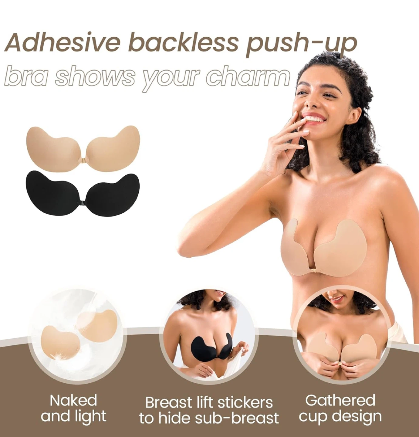 Adhesive Backless Push-Up Bra（b cup） - photo 4