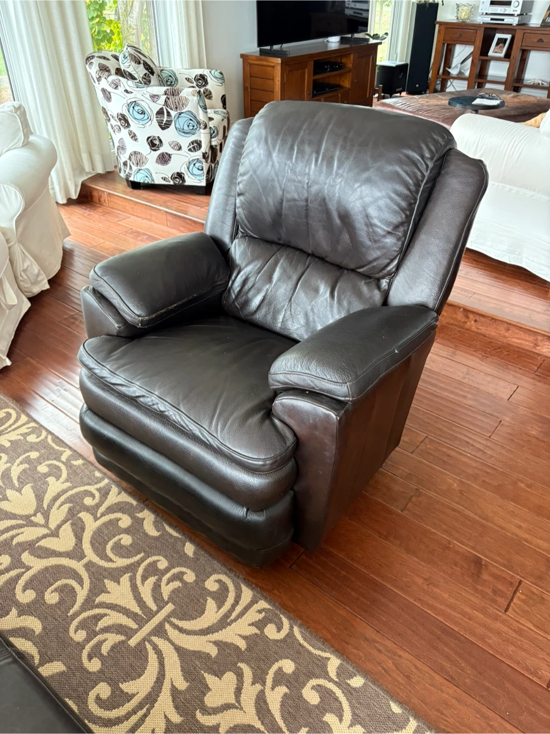 Lazy boy Brown Leather Recliner Chair