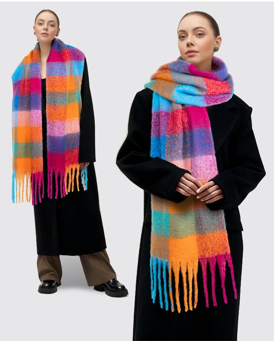 Oversized Plaid Scarf - New - photo 4