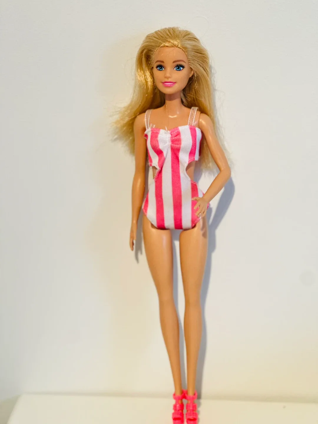 Barbie Doll in Pink & White Swimsuit thumbnail
