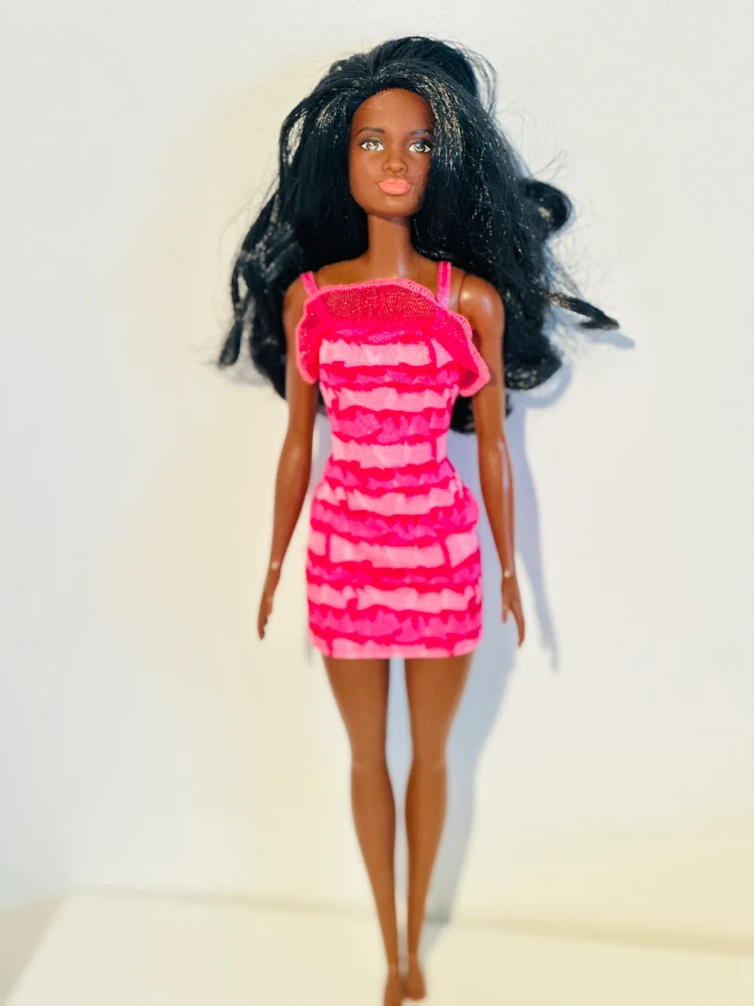 Barbie Doll in Pink Striped Dress thumbnail