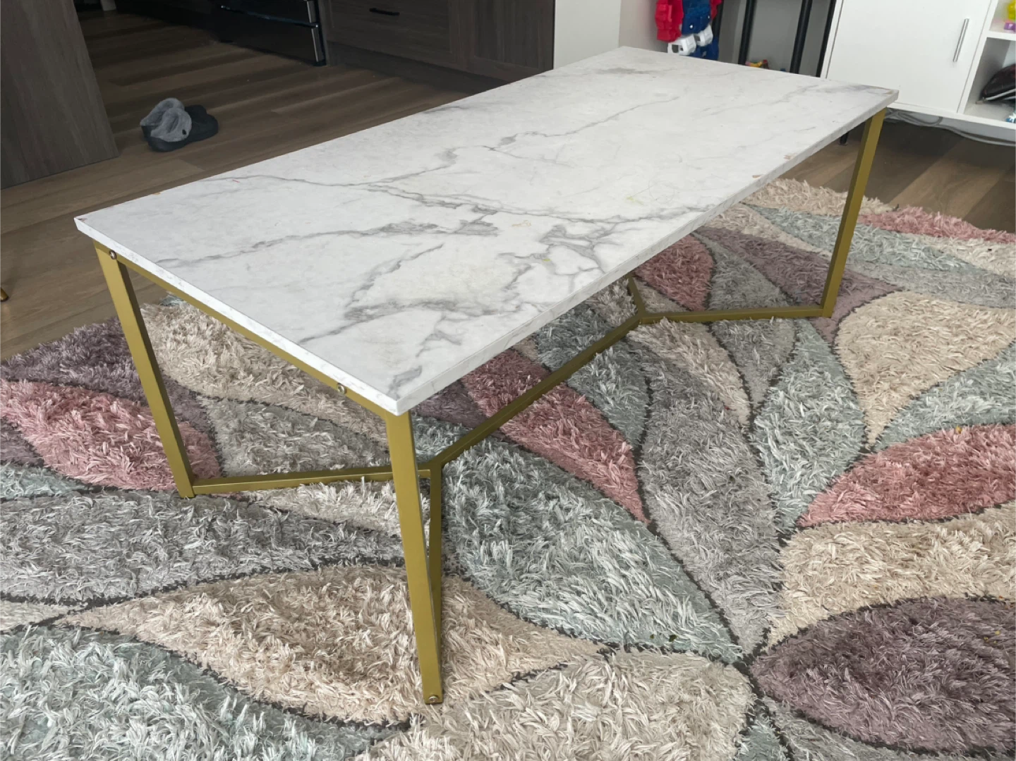 Marble Coffee Table with Gold Legs - photo 3