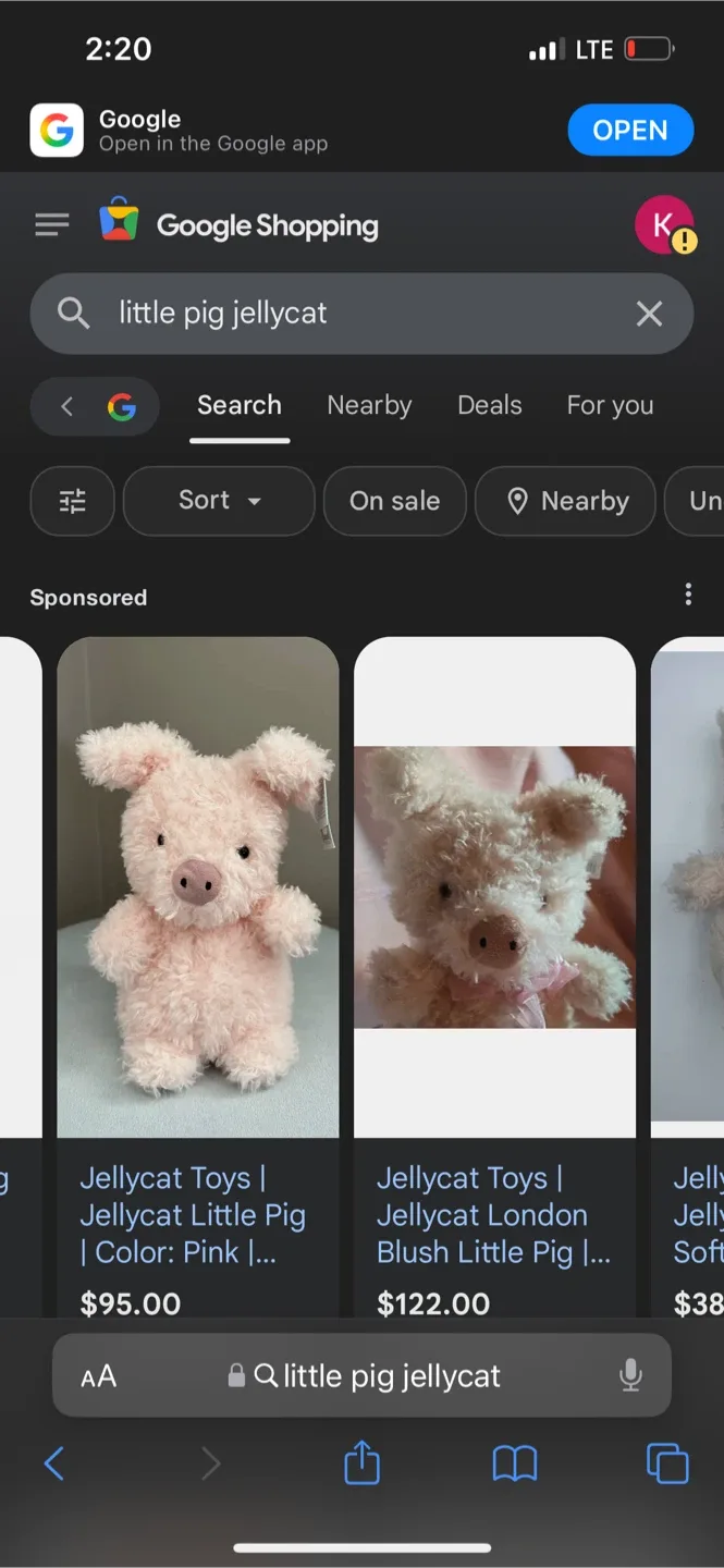 Jellycat Little Pig Pink Plush image indicator(3)