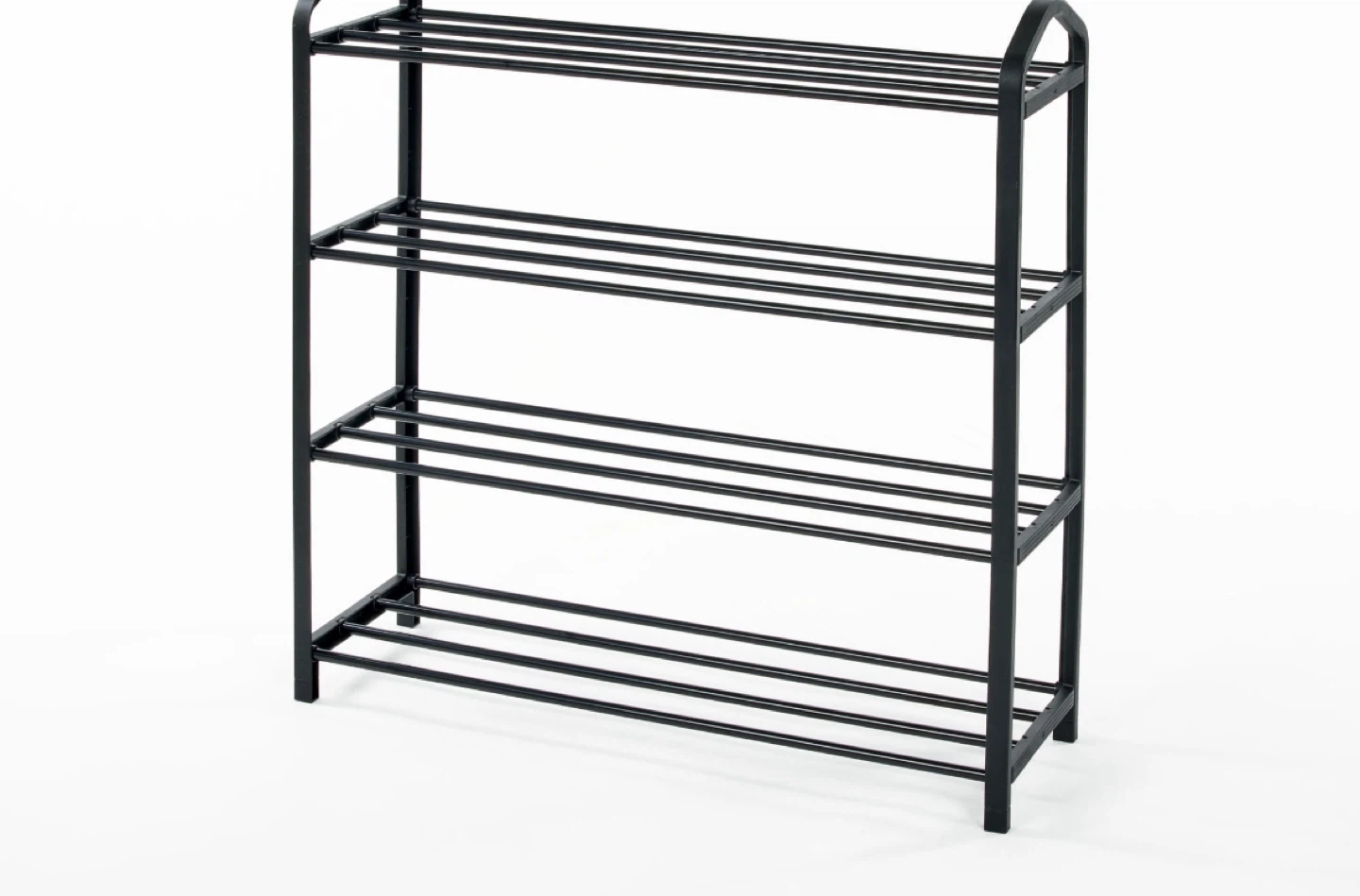 Black Metal 4-Tier Shoe Rack