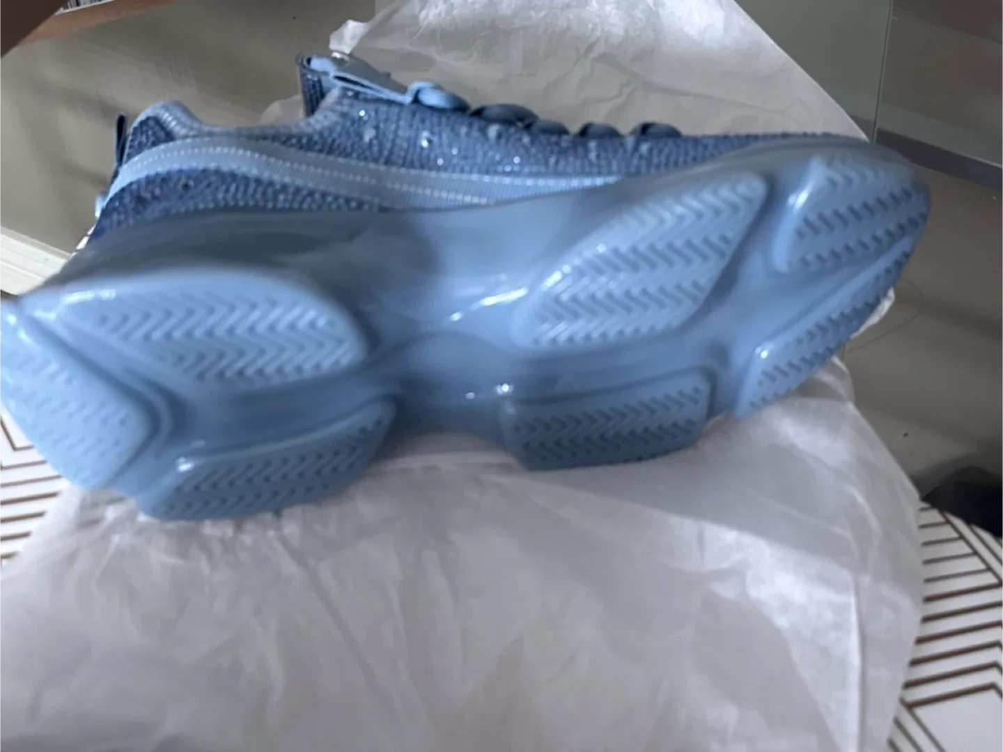 Steve Madden Blue Bling Sneakers - New in Box image indicator(3)