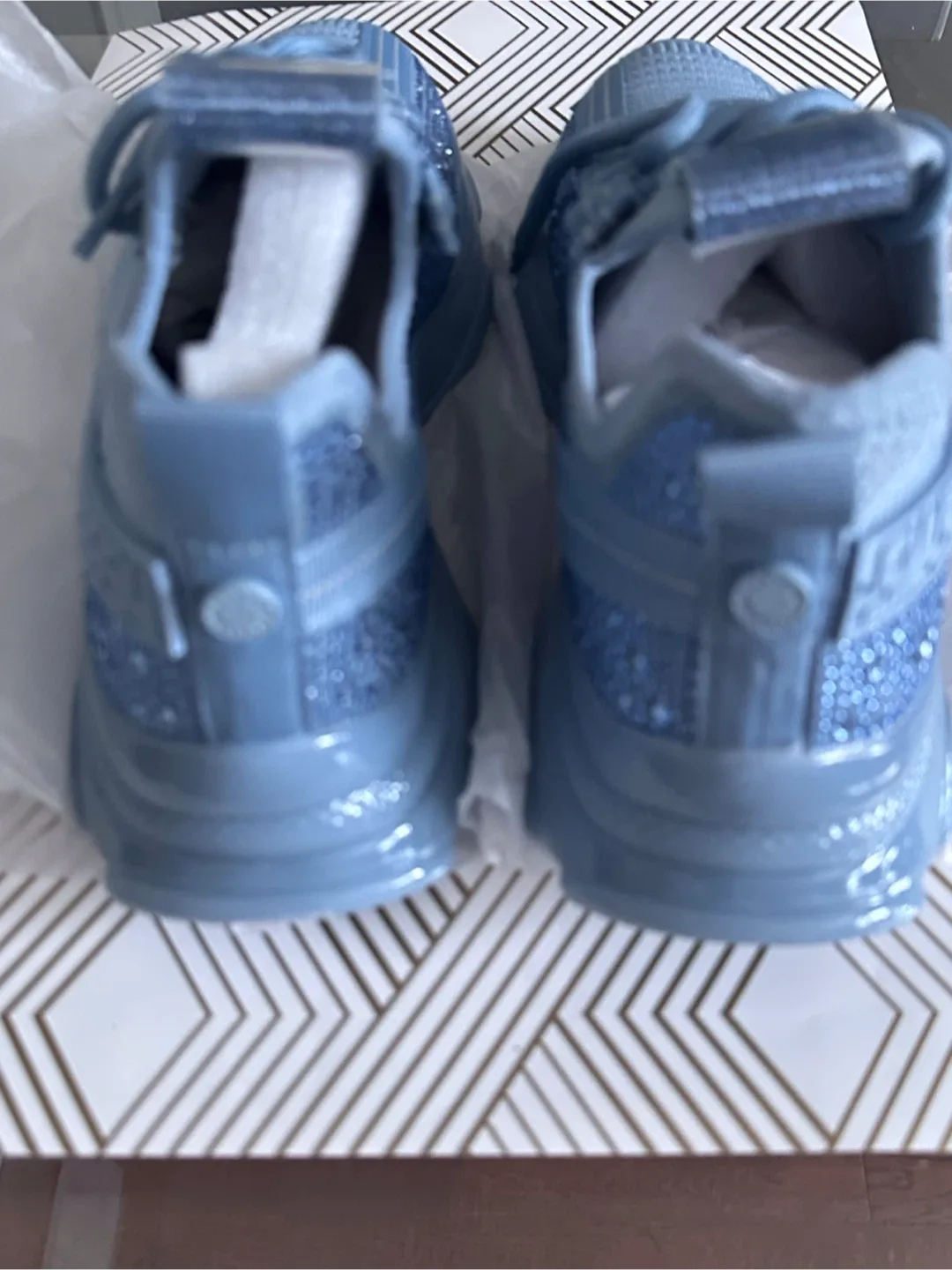 Steve Madden Blue Bling Sneakers - New in Box image indicator(4)